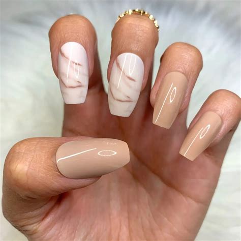 acrylic nails beige|beige acrylic nails designs.